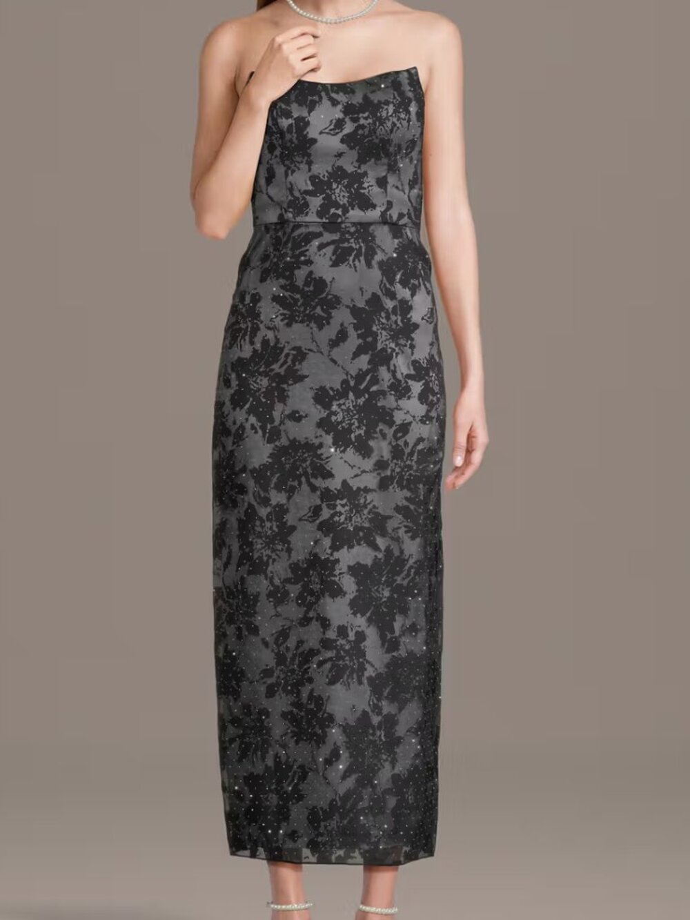 DB Studio  Sculpted Burnout Rhinestone Sheath Dress - Size 6